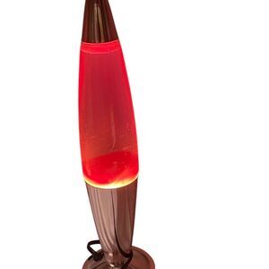 Rocket Ship Lava Lamp Light Pink Retro